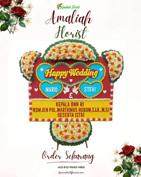 Papan Bunga Pernikahan Yuko
